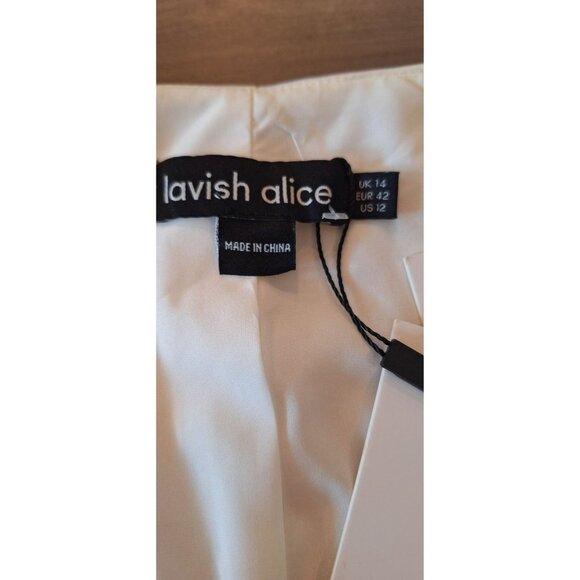 Lavish Alice Puff Sleeve Corset Top in White Size US 12 - Picture 5 of 16